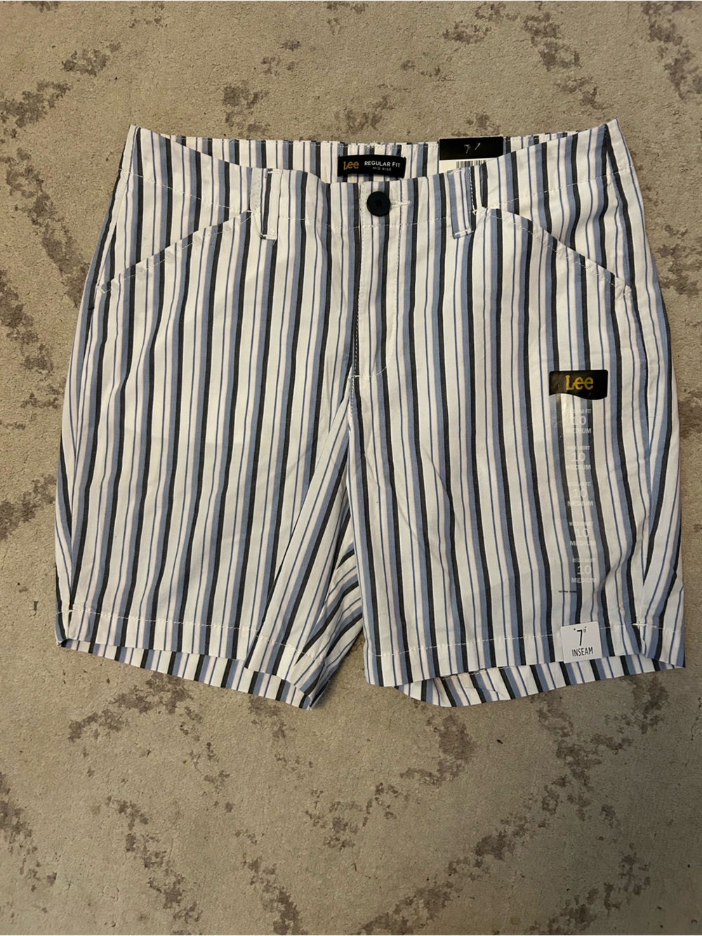NWT Lee Striped Women's Shorts in White and Blue